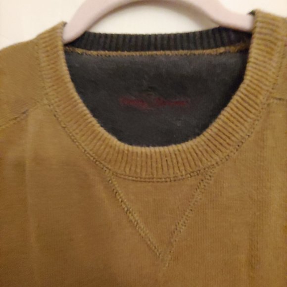 Tommy Bahama mens crewneck reversible tobacco gold and grey sweater - Picture 13 of 14